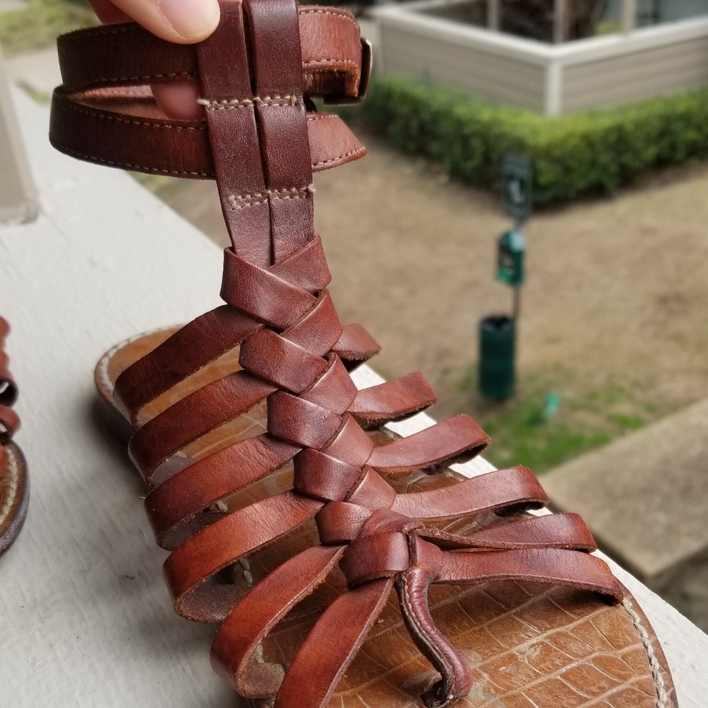 Sam Edelman Brown Leather Gladiator Sandals - S 8
